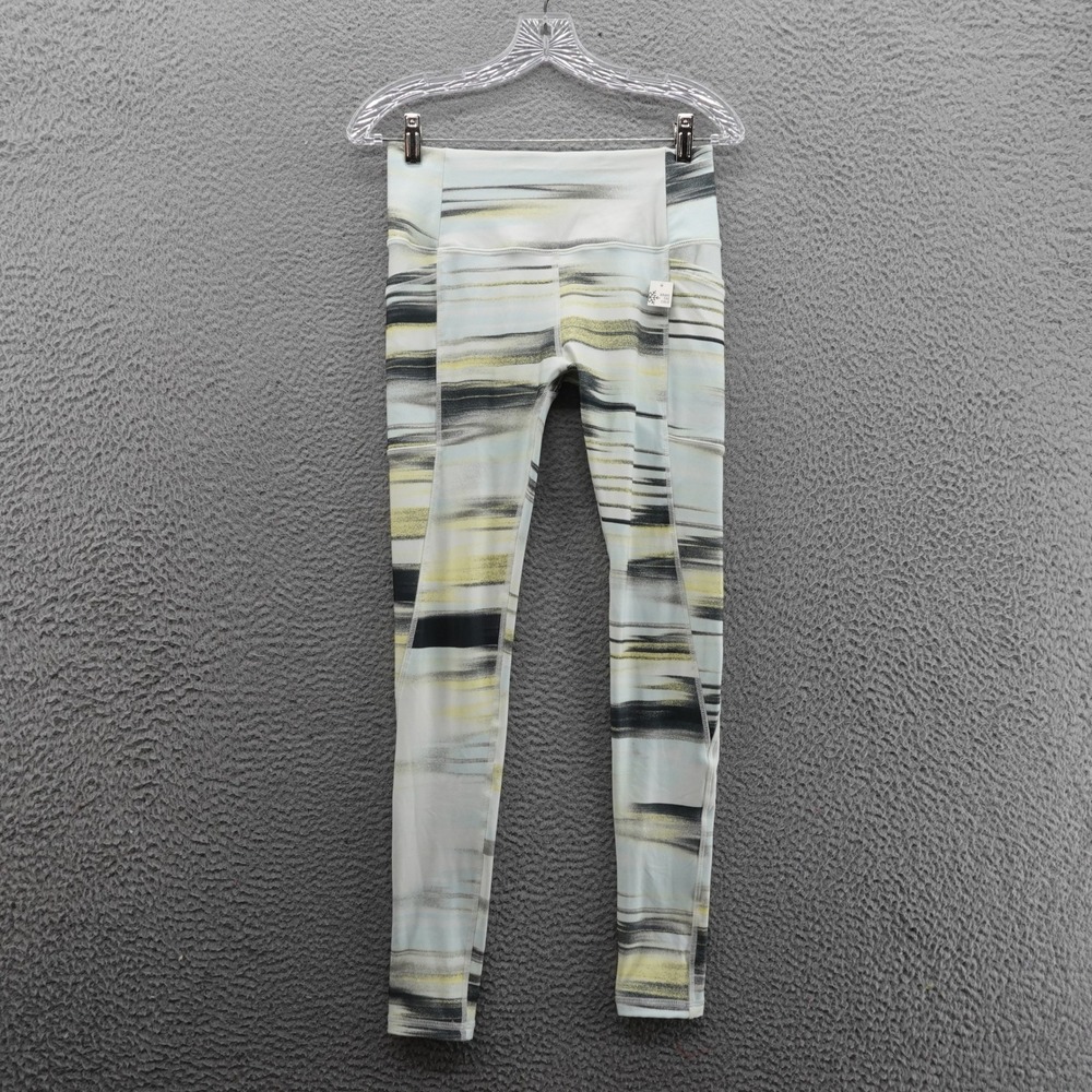 DSG Cold Weather Compression Leggings Small Linear Glare Green White Womens NWT